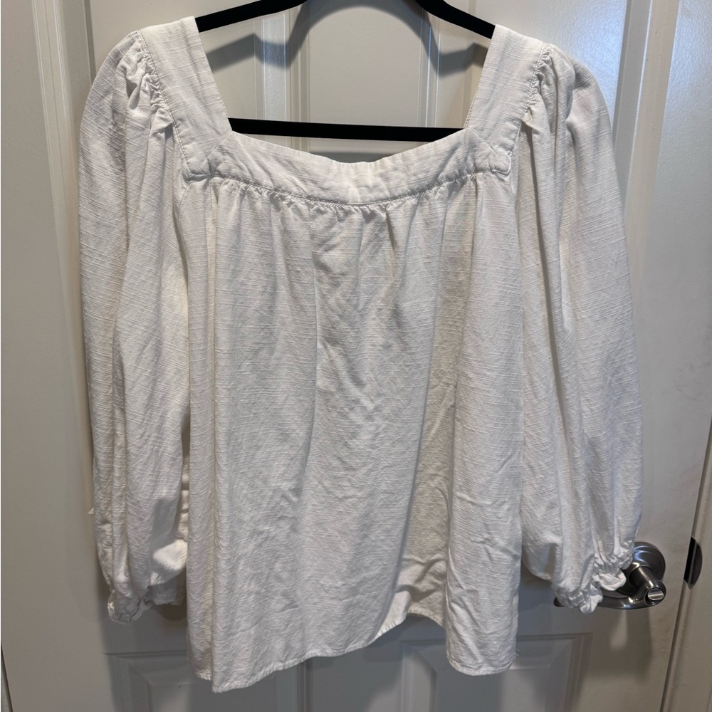 Lauren Conrad White Blouse size Large - Picture 5 of 5
